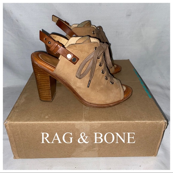 Shoes - Rag & Bone Lace up Sling Back open toe Heels sz6.5